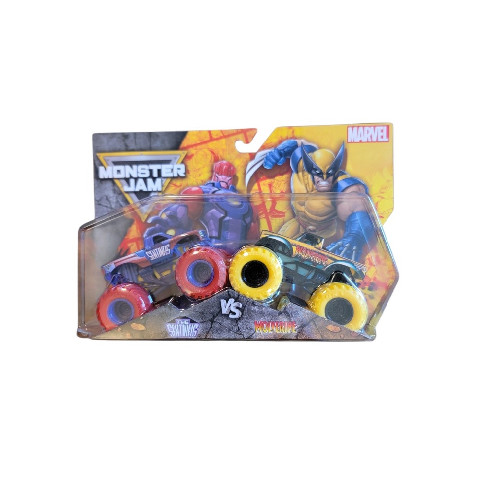 Monster Jam Marvel Wolverine vs The‎ Sentinels 1:64 NEW Die-Cast 2-Pack Truck